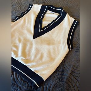 Zara Stripe Trim Sweater Vest